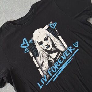 WWE Authentic Liv Morgan Liv Forever Black Graphic T-Shirt XL Wrestling Tee
